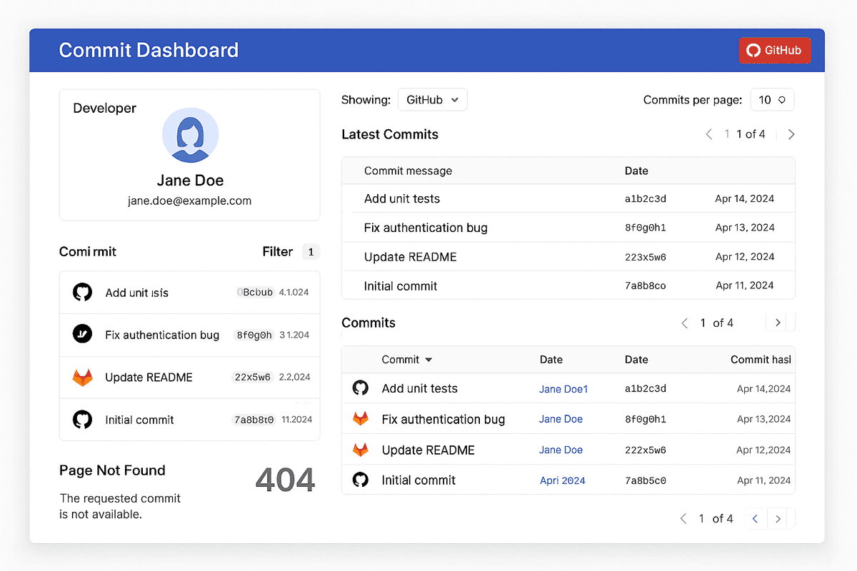 Commit Dashboard – GitHub & GitLab Commit Tracker with Thymeleaf UI
