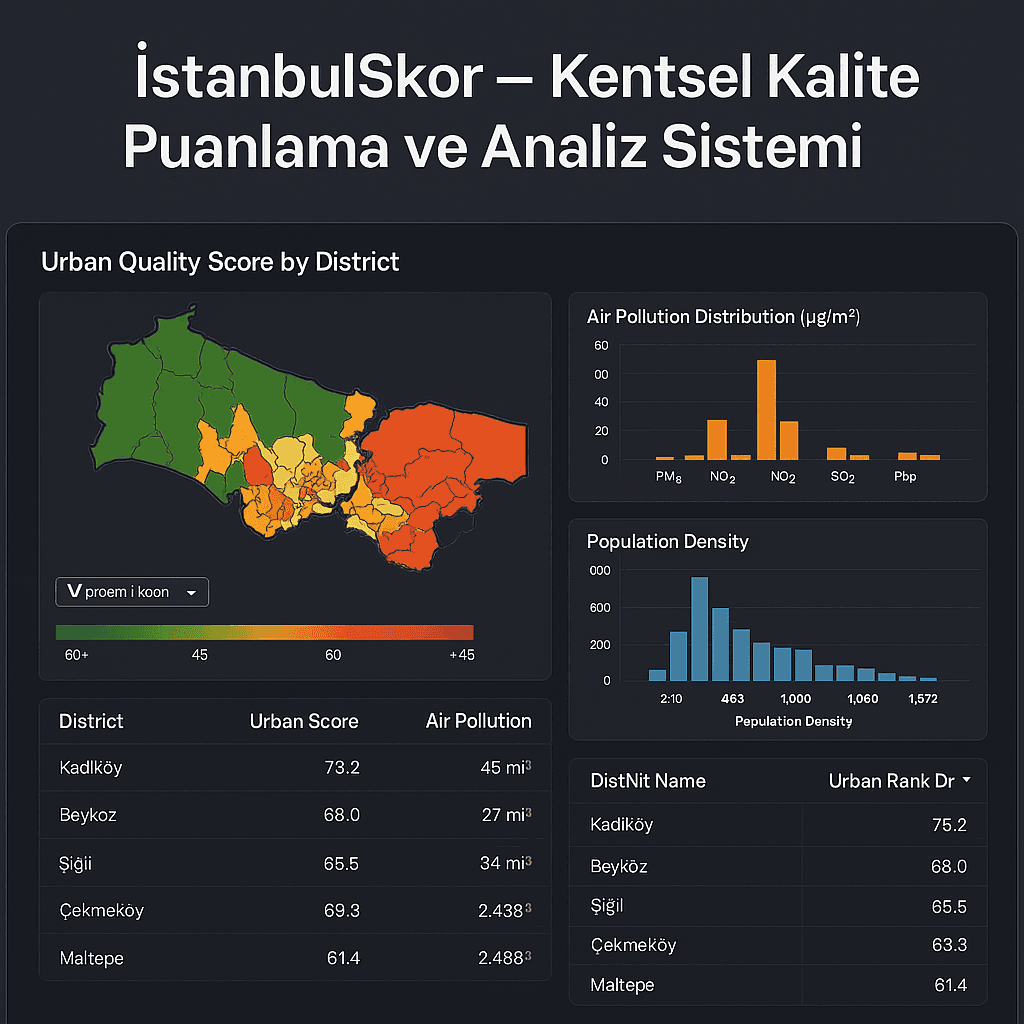 İstanbulSkor – Kentsel Kalite Puanlama ve Analiz Sistemi